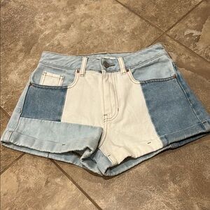 pacsun patchwork denim shorts
